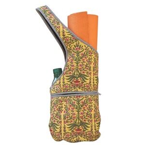 Quilted Cotton Yoga Mat Bag/Gym Bag and Matching Zipper Pouch Handmade